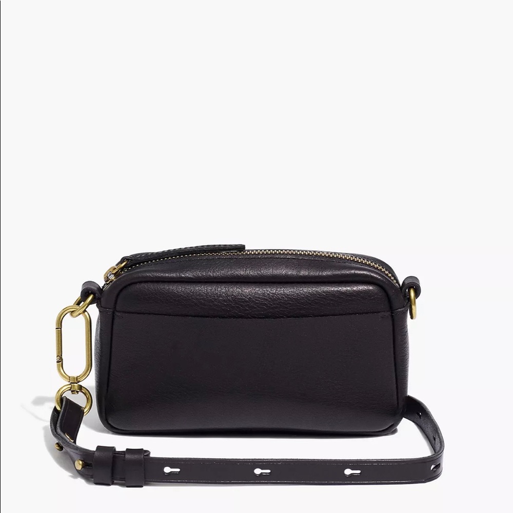 The Leather Carabiner Mini Crossbody Bag black